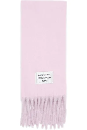 Acne Studios Mascada con flecos y etiqueta del logo