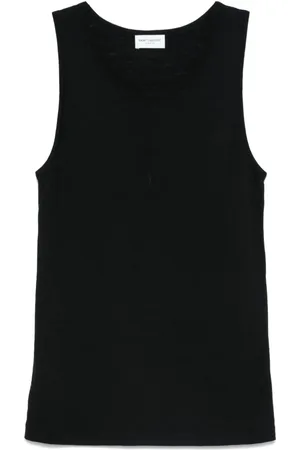 Saint Laurent Camiseta con logo bordado