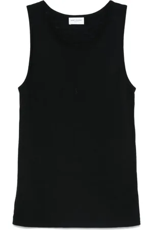 Saint Laurent Camiseta con logo bordado