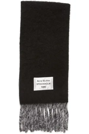 Acne Studios Mascada con logo y flecos