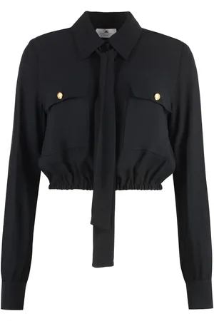 Elisabetta Franchi Blusa corta con cuello de mascada
