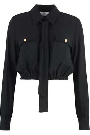 Elisabetta Franchi Blusa corta con cuello de mascada