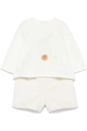 Il gufo Shorts y playera con motivo de conejo