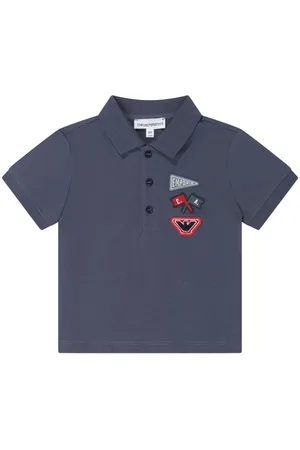 Emporio Armani Playera tipo polo con aplique del logo