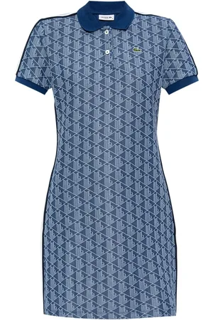 Lacoste Vestido tipo playera tipo polo con monograma en jacquard