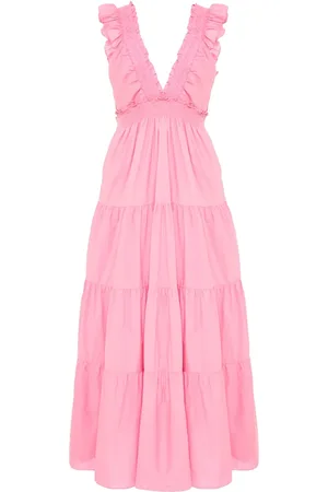 LOVESHACKFANCY Vestido largo con volantes