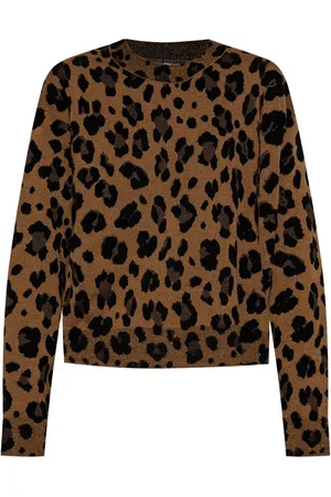VERSACE Suéter con estampado de leopardo