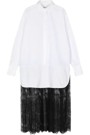 VALENTINO GARAVANI Vestido camisero de encaje 2000