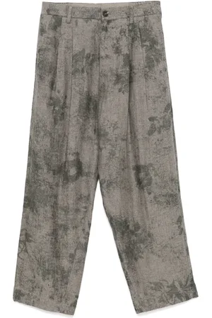 ZIGGY CHEN Pantalones con motivo de espiga