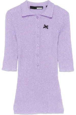 ROTATE Playera tipo polo tejido con lentejuelas