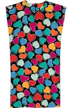 Saint Laurent Vestido con corazones estampados 1980