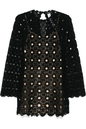 Twin-Set Vestido corto tejido de crochet