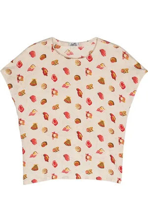 Hermès Top con conchas de mar estampadas 1970