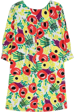 Saint Laurent Vestido con estampado floral 1990