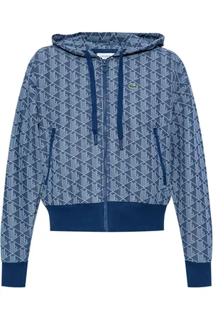 Lacoste Hoodie con monograma en jacquard