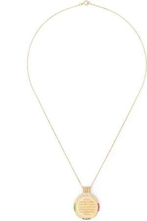 KAMUSHKI Collar Ayut Al Kursi Big en oro amarillo de 18kt con diamantes y esmeralda