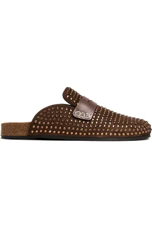 J.W.Anderson Slippers de gamuza con detalles de cristal