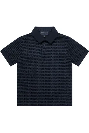 Emporio Armani Playera tipo polo con logo afelpado