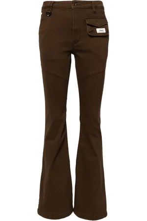 Izzue Pantalones acampanados con parche del logo