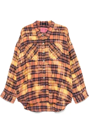 R13 Camisa con motivo de cuadros tartán