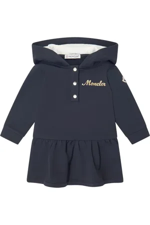 Moncler Vestido con capucha y logo estampado