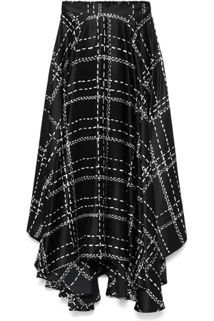 Kiton Falda midi con motivo de cuadros tartán