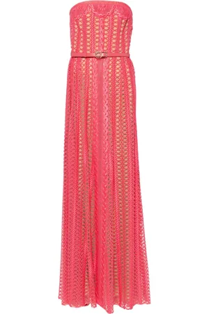 Elie saab Vestido largo de macramé