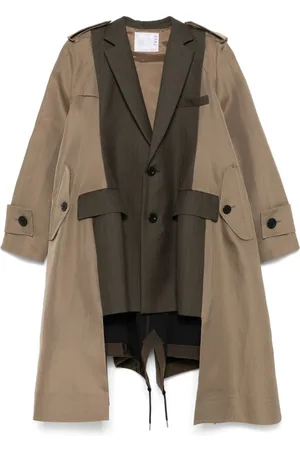 SACAI Gabardina con diseño de paneles