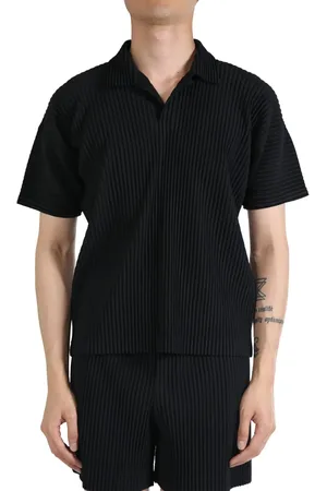 Issey Miyake Pleated polo shirt