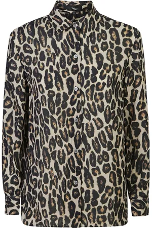 THEORY Camisa con estampado de leopardo