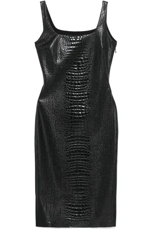 CHIARA BONI Vestido midi con efecto de piel de cocodrilo