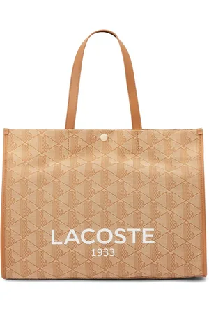 Lacoste Tote con monograma y logo estampado