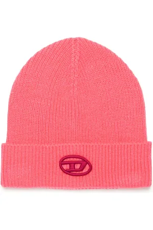 Diesel Gorro tejido de canalé con logo bordado