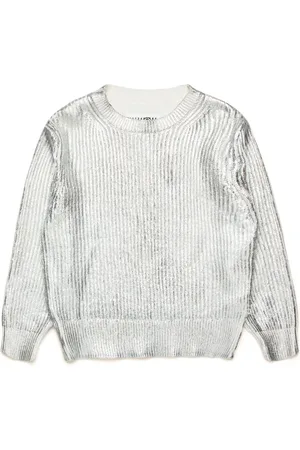 Maison Margiela Suéter tejido de canalé metalizado