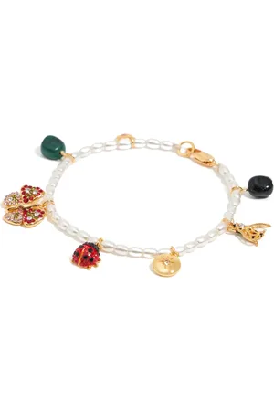 Bimba y Lola Pulsera con dije de mariposa y perla