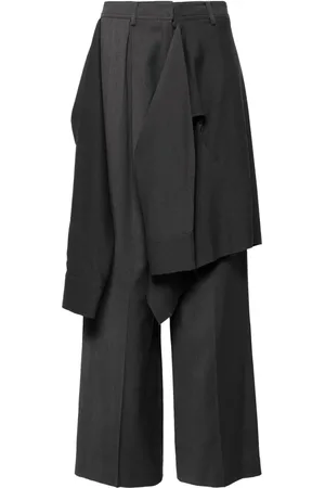 GOEN.J Pantalones a capas con bordes sin rematar