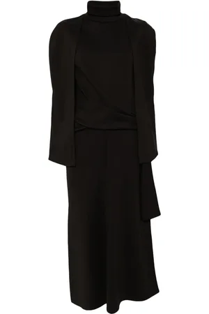 GOEN.J Vestido con efecto de capa y detalle de nudo