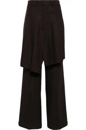 GOEN.J Pants rectos con detalle de pliegues asimétricos