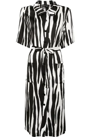 AGNÈS B. Vestido midi con estampado de cebra