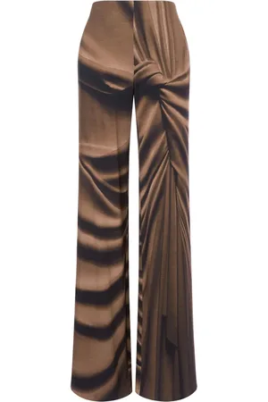 Alberta Ferretti Pantalones anchos con tiro alto