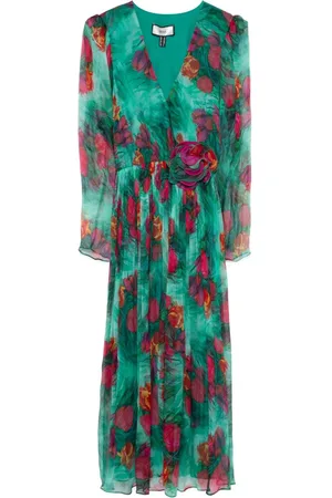 NISSA Vestido midi con apliques florales