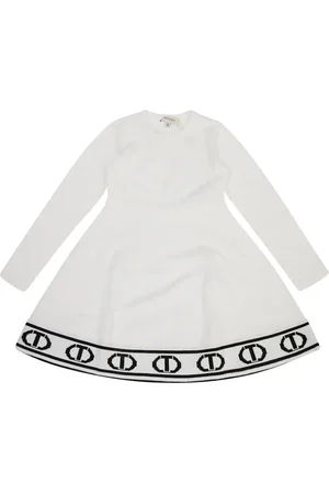 Twin-Set Vestido con logo Oval T en jacquard en el borde