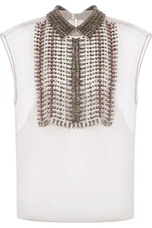 Alberta Ferretti Top semitransparente con lentejuelas