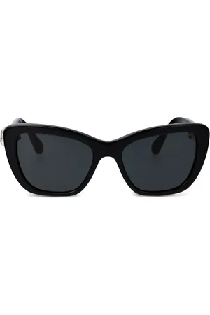Swarovski Lentes de sol con armazón cat eye y detalles de cristal