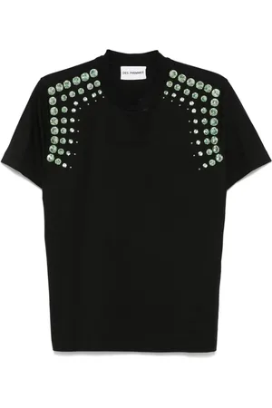 Des Phemmes Playera con detalles de cristal