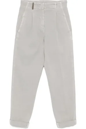 PESERICO SIGN Pantalones tapered tipo gabardina