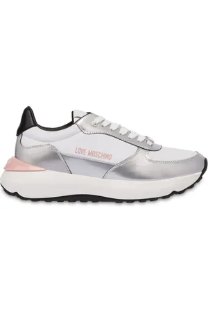 Moschino Tenis con agujetas y logo estampado