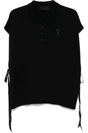 Simone Rocha Playera tipo polo con detalles de cristal