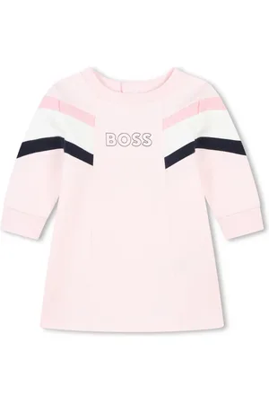 HUGO BOSS Vestido manga larga con logo estampado