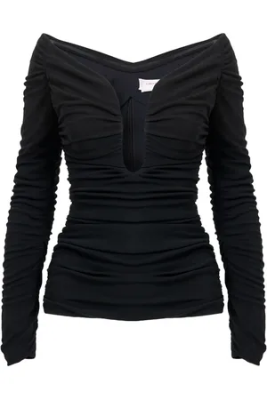 Carolina Herrera Top fruncido con cuello en U